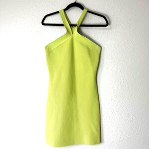 Sincerely Jules Lime Green Ribbed Mini Dress Size Medium